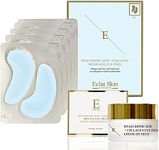 Fragrances, Perfumes, Cosmetics Set - Eclat Skin London Hyaluronic Acid & Collagen Set (eye/cr/20ml + eye/pads/10pcs)