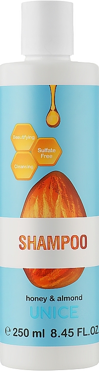 Sulfate-Free Shampoo with Propolis & Almond - Unice Honey & Almond Shampoo — photo N1