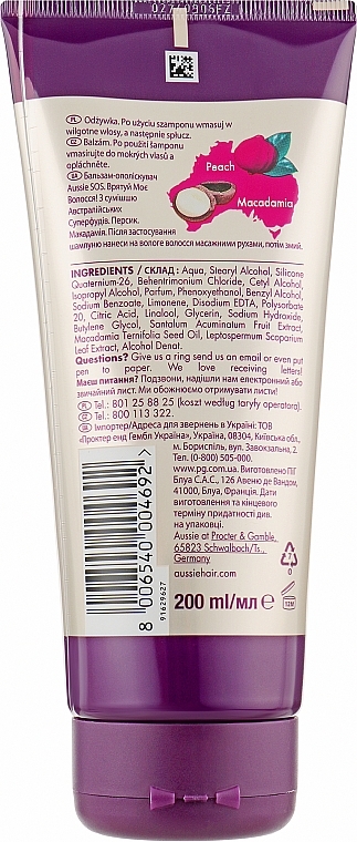 Conditioner for Damaged Hair - Aussie SOS Save My Lengths! Conditioner — photo N2