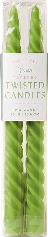 Twisted Candle, 25.4cm - Paddywax Tapered Twisted Candles Green — photo N1