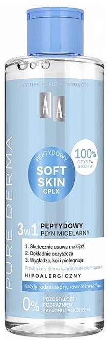 3in1 Peptide Micellar Face Water - AA Cosmetics Pure Derma — photo N1