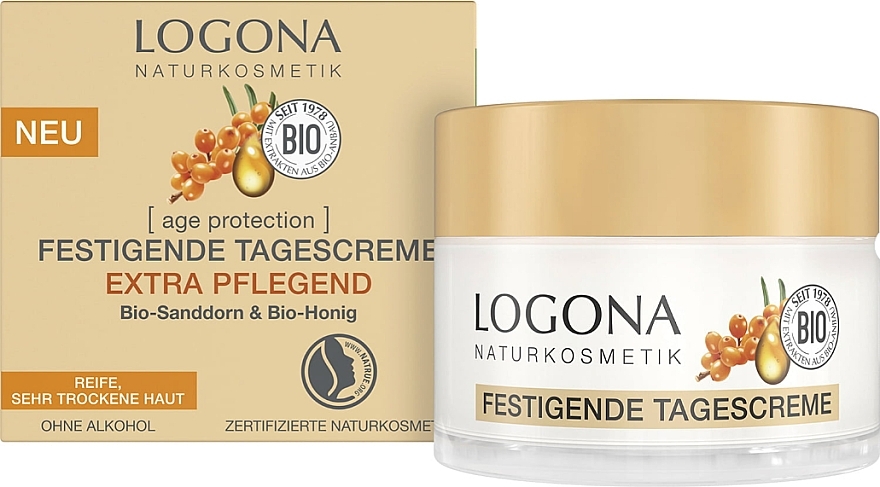 Firming Sea Buckthorn Day Cream - Logona Age Protection Extra-Firming & Nourishing 2-Phase Firming Cream — photo N1