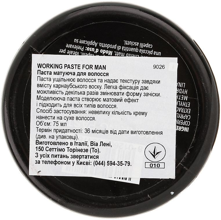 Mattifying Hair Paste - Vitality's For Man Working Paste — photo N3