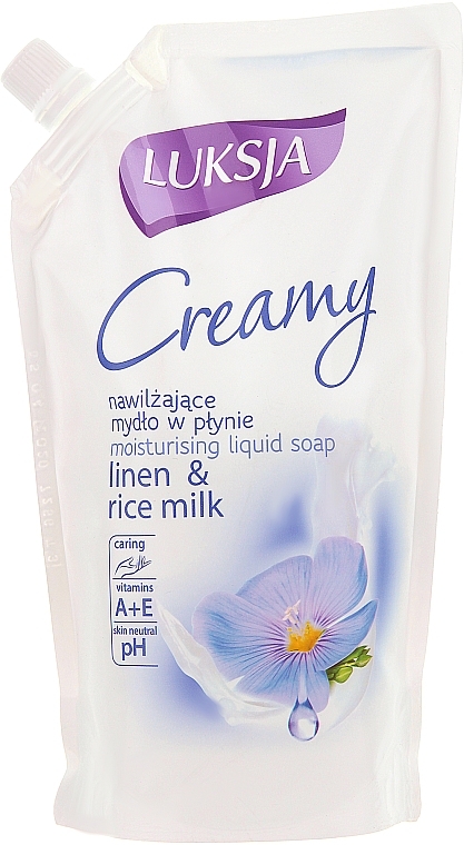 Liquid Cream Soap with Flax and Rice Milk - Luksja Linen & Rice Milk Soap (doypack) — photo N3