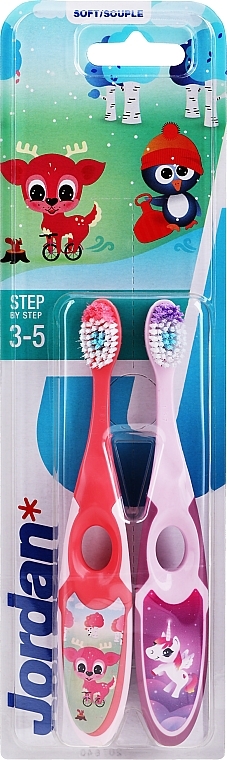 Kids Toothbrush 3-5 yr, purple+pink - Jordan Step By Step Soft Clean — photo N6