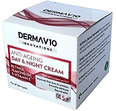 Fragrances, Perfumes, Cosmetics Retinol Cream - Derma V10 Innovations Anti Ageing Day & Night Cream 45+