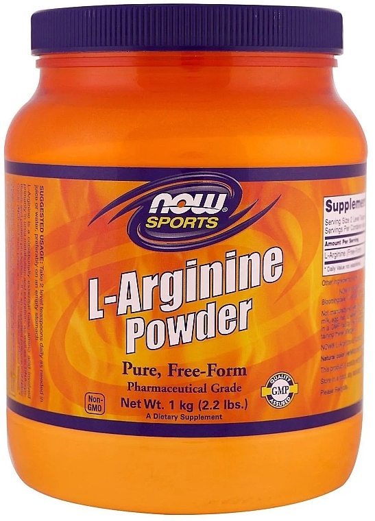 L-Arginine Amino Acid, powder - Now Foods L-Arginine Pure Powder — photo N2