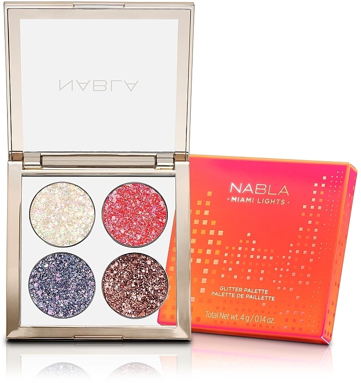 Eyeshadow Palette - Nabla Miami Lights Collection Glitter Palette — photo N1