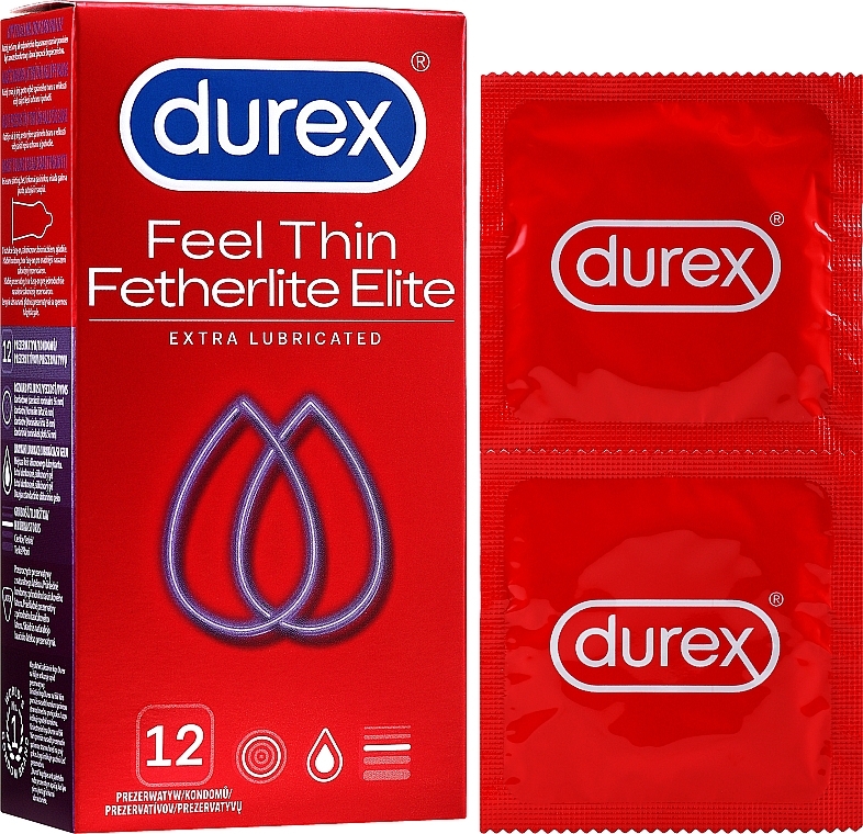 Condoms, 12 pcs - Durex Fetherlite Elite — photo N1