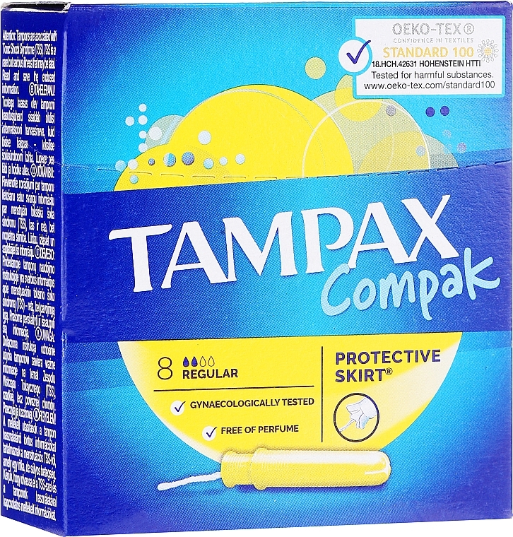 Tampons with Applicator, 8 pcs - Tampax Compak Regular — photo N1