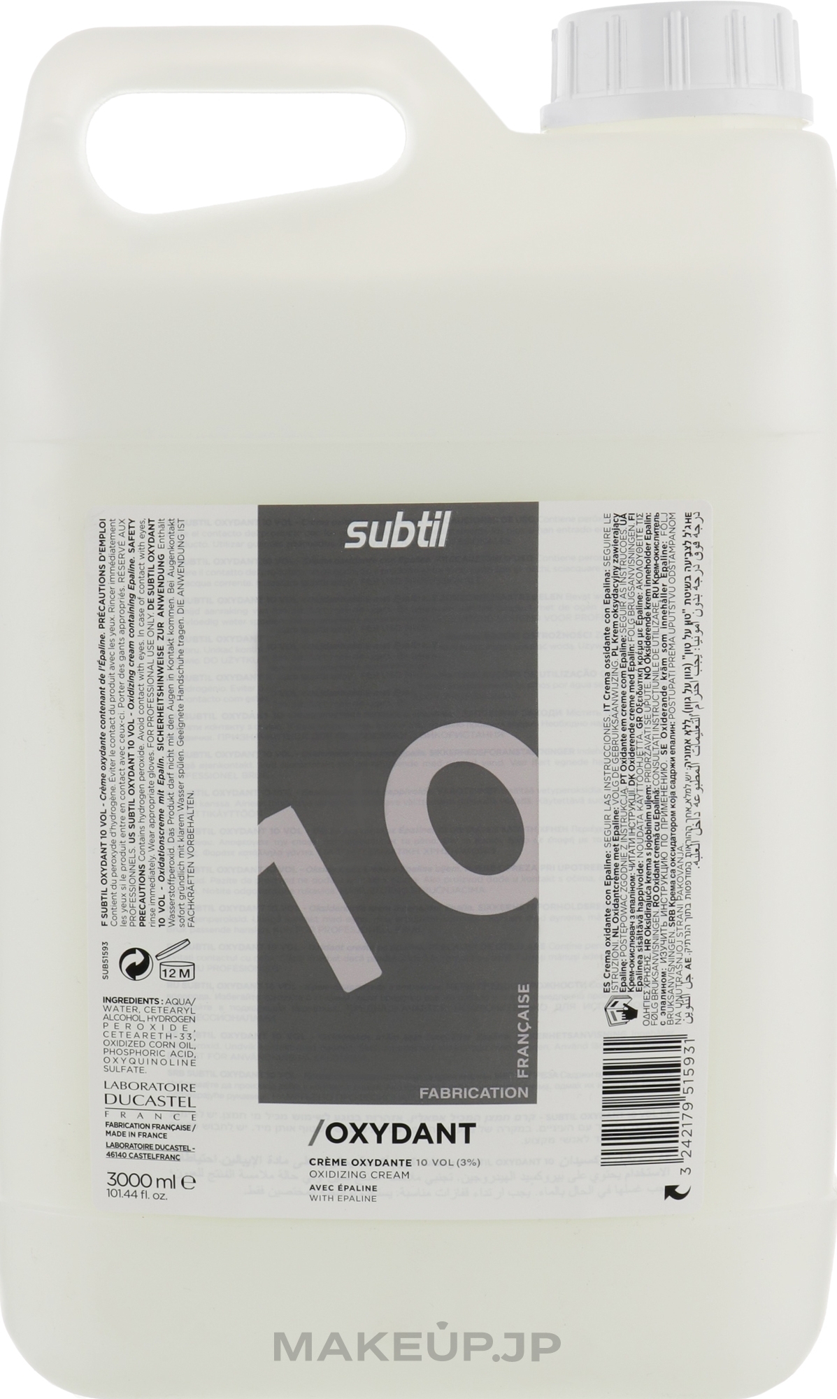 Oxydant "Subtil OXY" 3% - Laboratoire Ducastel Subtil OXY — photo 3000 ml