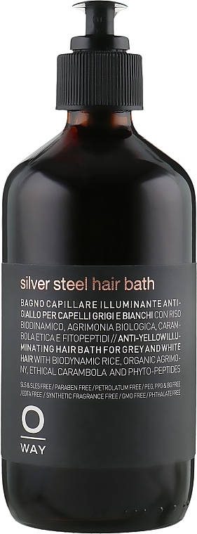 Anti-Yellow Shampoo for Grey & Bleached Hair - Oway Man Silver Steel Hair Bath	 — photo N1