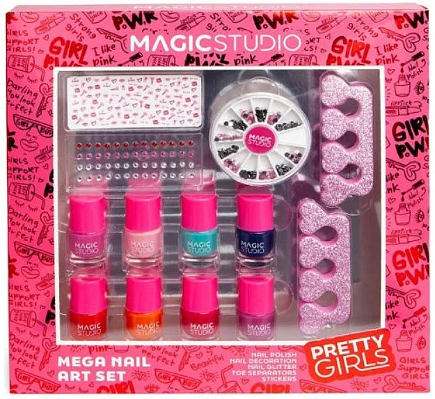 Set, 5 products - Magic Studio Pretty Girls Mega Nail Art Set — photo N1