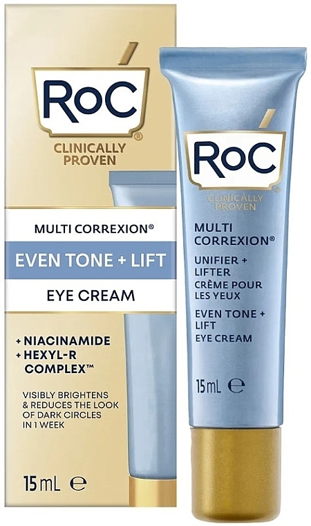 Smoothing & Brightening Anti-Wrinkle & Dark Circles Eye Cream - RoC Multi Correxion Even Tone & Lift Eye Cream — photo N1