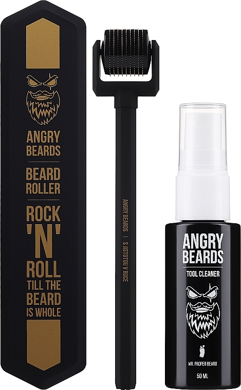 Set - Angry Beards Beard Roller & Tool Cleaner (roller/1pcs + tool/clean/50ml) — photo N4