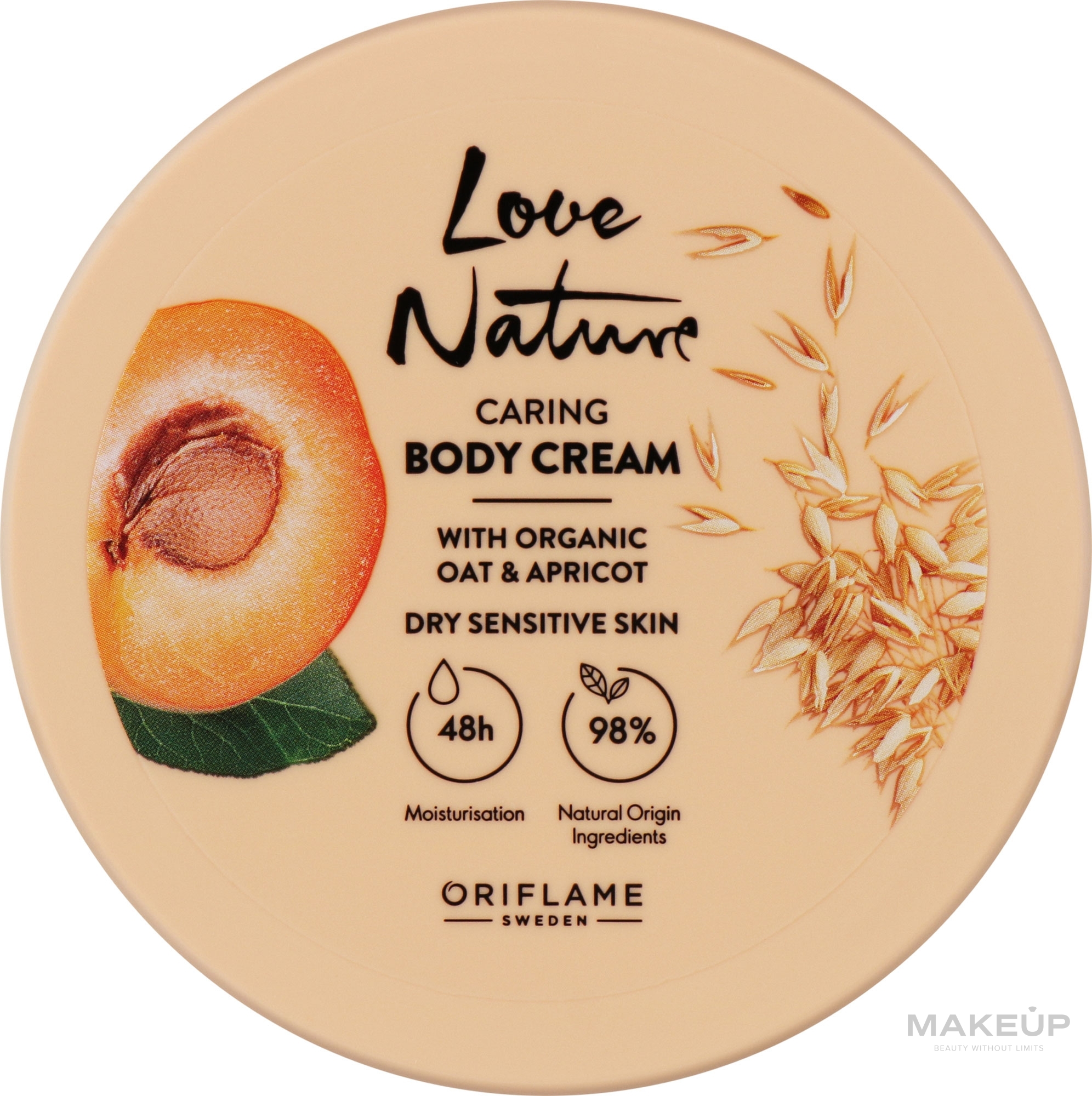 Organic Oat & Apricot Body Cream - Oriflame Love Nature — photo 200 ml