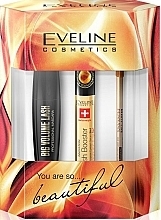 Fragrances, Perfumes, Cosmetics Set - Eveline Cosmetics (mascara/9ml + pencil/1.2g + serum/10ml)