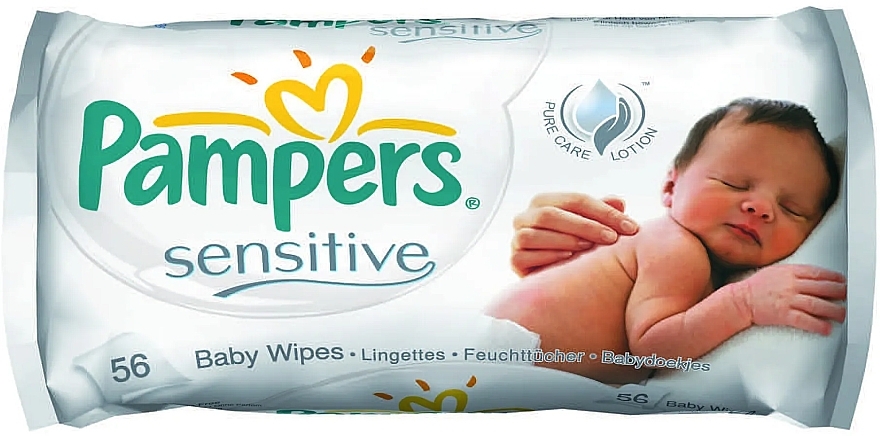 Sensitive Baby Wipes, replaceable unit 56 pcs - Pampers Baby Wipes — photo N1