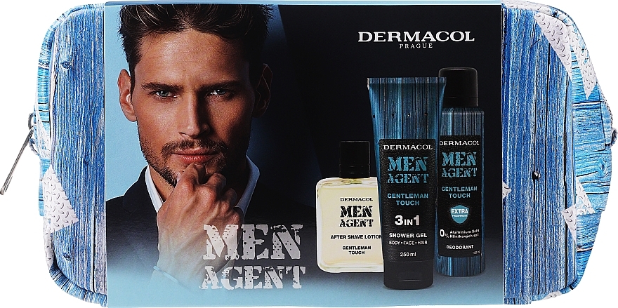 Set - Dermacol Men Agent Gentleman Touch I (after/shave/lotion/100ml + sh/gel/250ml + deo/spray/150ml) — photo N1