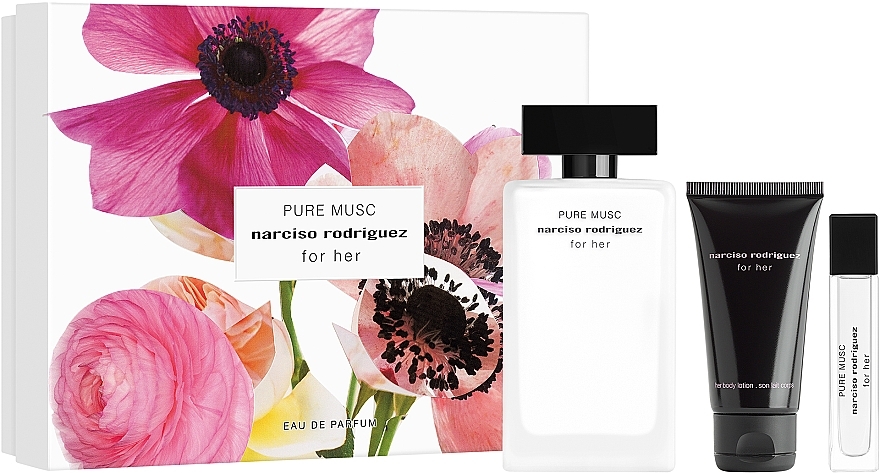 Narciso Rodriguez For Her Pure Musc - Set (edp/100 ml + edp/mini/10 ml + b/lot/50 ml) — photo N1