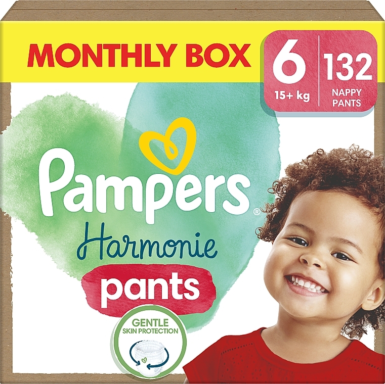 Harmonie Pants Diapers, size 6, 15+ kg, 132 pcs. - Pampers — photo N1