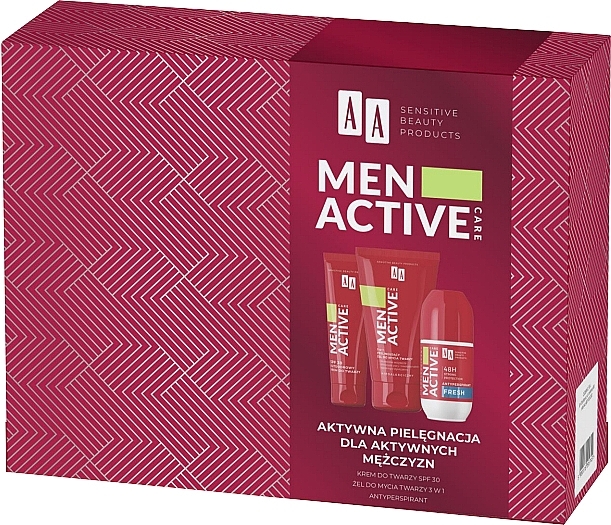 Set - AA Men Active Care (f/cr/50ml + f/peel/150ml + deo/50ml) — photo N1