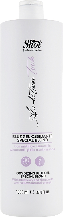 Oxidizing Gel with Blue Pigment 9% - Shot Ambition Tech Blue Oxidizing Gel Special Blond 30Vol — photo N1