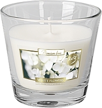 Premium Scented Candle in Glass 'White Flowers' - Bispol Premium Line Scented Candle White Flowers — photo N1