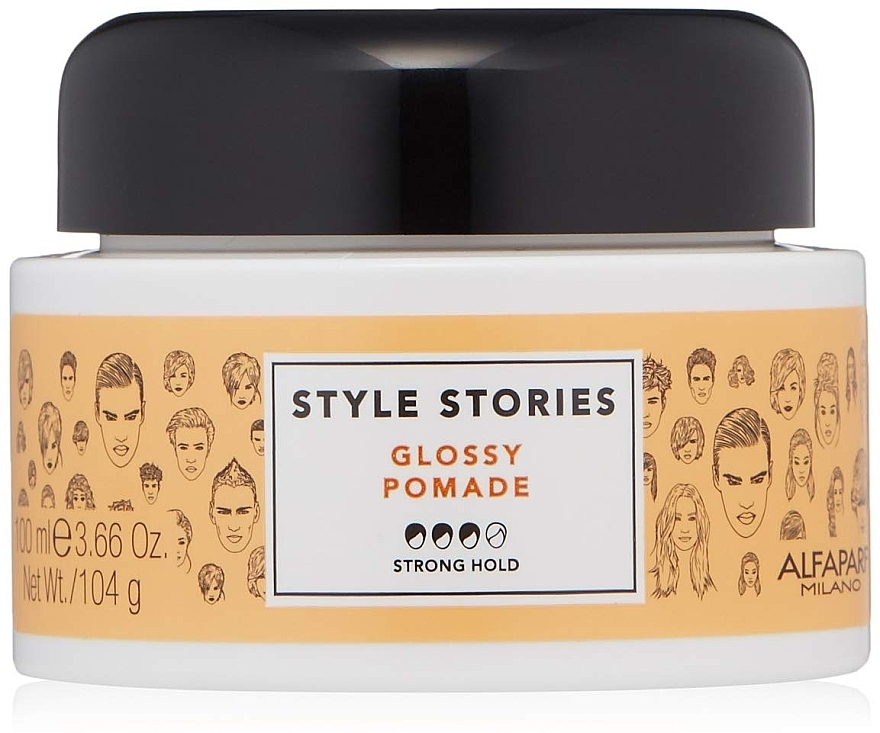 Strong Hold Hair Pomade - Alfaparf Milano Style Stories Glossy Pomade Strong Hold — photo N1