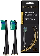Fragrances, Perfumes, Cosmetics Toothbrush Head, 2 pcs - Seysso Gold Whitening Brush Heads Black