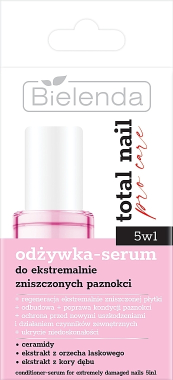 Serum Conditioner for Very Damaged Nails 5in1 - Bielenda Total Nail Pro Care Conditioner-Serum 5in1 — photo N2