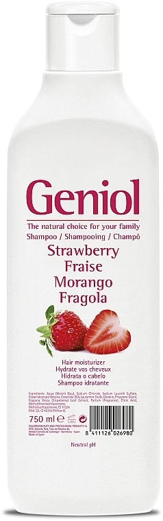Moisturizing Shampoo "Strawberry" - Geniol Shampoo — photo N3