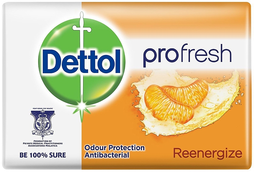 Antibacterial Tangerine Soap - Dettol Anti-bacterial Re-Energise Bar Soap — photo N1