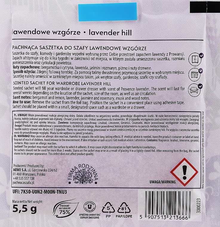 Lavender Aromatic Sachet - Pachnaca Szafa — photo N2