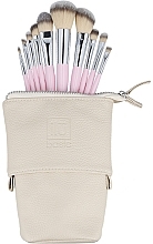 10 Makeup Brushes+Case Set, pink - ILU Brush Set — photo N1