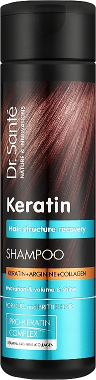 Dull & Brittle Hair Shampoo - Dr. Sante Keratin Shampoo — photo N1