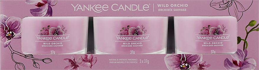 Scented Candle Set "Wild Orchid" - Yankee Candle Wild Orchid (candle/3x37g) — photo N1
