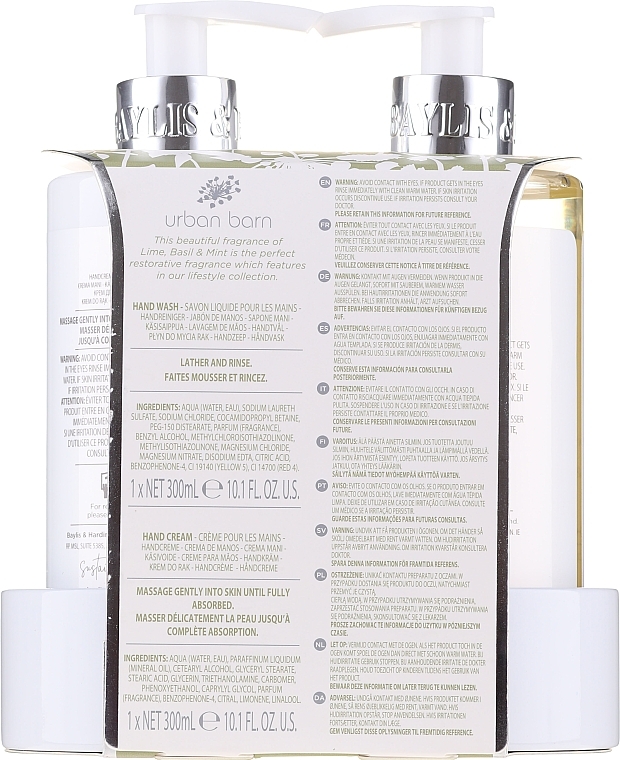 Set - Baylis & Harding Urban Barn Lime Basil & Mint (h/wash/300ml + h/cr/300ml) — photo N4