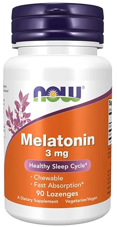 Melatonin for Healthy Sleep, 3 mg - Now Foods Melatonin — photo N3