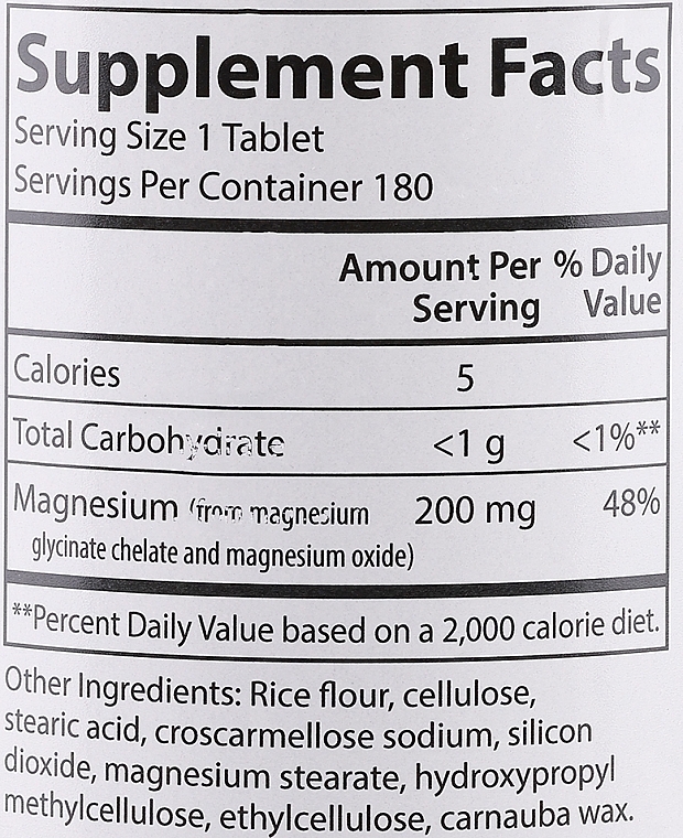 Dietary Supplement "Chelated Magnesium", 200 mg - Carlson Labs Chelated Magnesium — photo N3