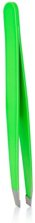 Beveled Tweezers "Neon Show", 4108, light green - Donegal Slant Tip Tweezers — photo N1
