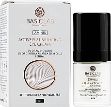 Actively Stimulating Night Eye Cream - BasicLab Dermocosmetics Aminis Actively Stimulating Eye Cream Night — photo N2