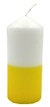 Fragrances, Perfumes, Cosmetics Decorative Candle 5.6x12 cm, yellow and white - Admit