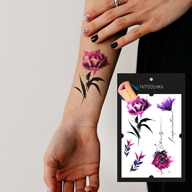 Temporary Tattoo "Refined Rose" - Tattooshka — photo N37