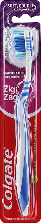 Toothbrush, soft, grey-blue - Colgate Zig Zag Soft — photo N1