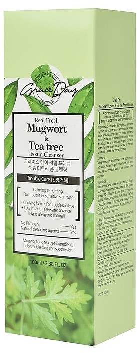 Foam Cleanser with Mugwort & Tea Tree Extracts - Grace Day Real Fresh Mugwort & Tea Tree Foam Cleanse — photo N4