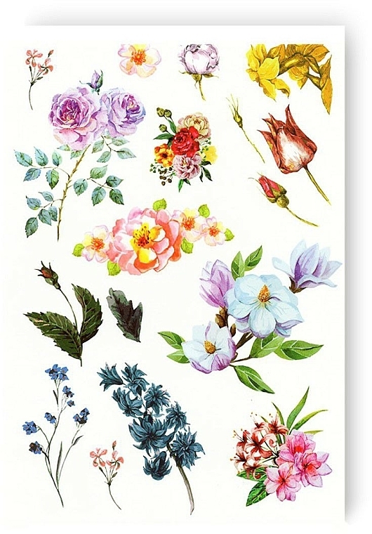 Temporary Tattoo Set "Watercolor Flowers" - Tattooshka — photo N4