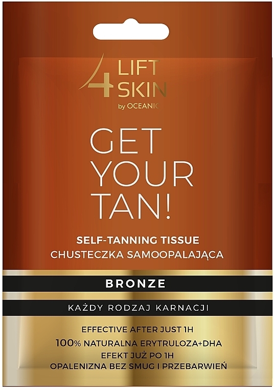 Self-Tanning Body & Face Tissue - Lift4Skin Get Your Tan! Self-Tanning Bronze Tissue — photo N1