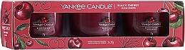 Scented Candle Set "Sweet Cherry" - Yankee Candle Black Cherry (candle/3x37g) — photo N3
