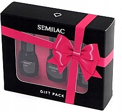 Fragrances, Perfumes, Cosmetics Set - Semilac Gift Pack (nail/polish/3ml+ top/3ml + base/3ml)